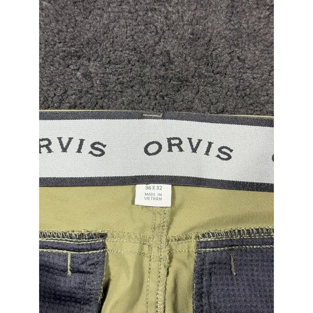 Orvis Pants Mens 36x32 Tech Pant Green Casual Stretch Hiking Cargo Outdoor
